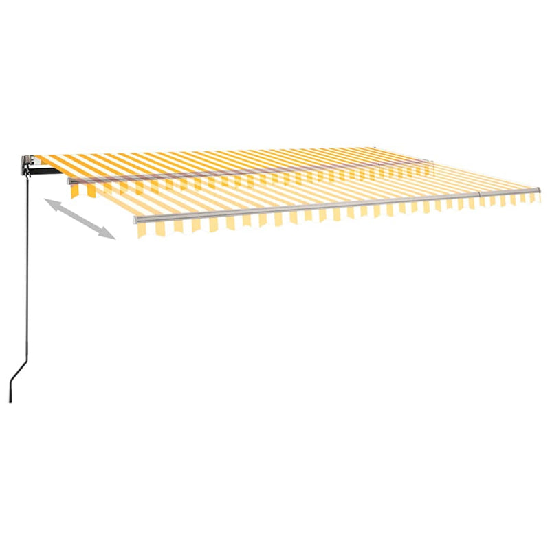 vidaXL sárga-fehér szélérzékelős és LED-es napellenző 500 x 350 cm