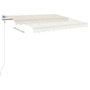 vidaXL krémszínű kézzel kihúzható napellenző póznákkal 3 x 2,5 m