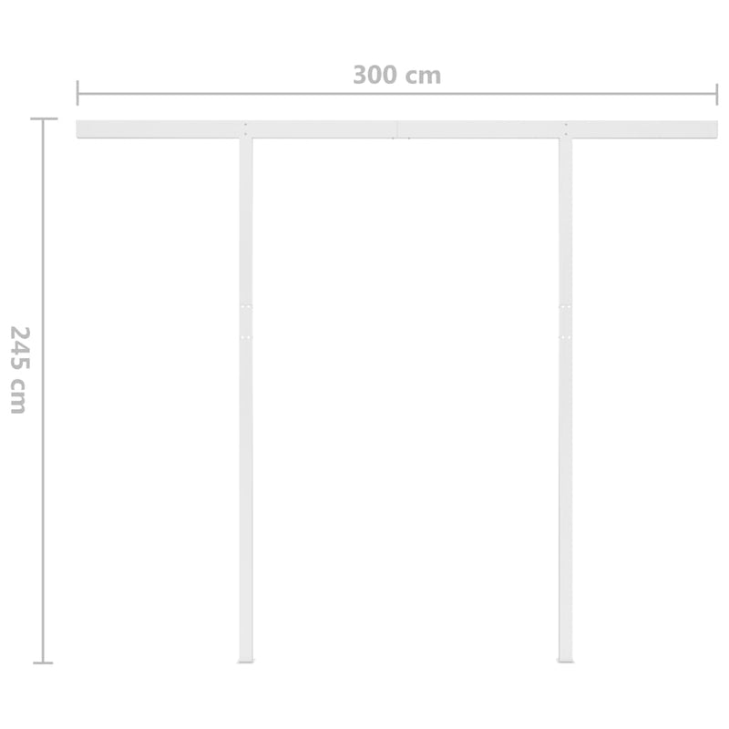 vidaXL kék és fehér kézzel kihúzható LED-es napellenző 3 x 2,5 m