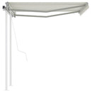 vidaXL krémszínű automata napellenző póznákkal 3 x 2,5 m