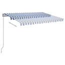 vidaXL kék/fehér automata szélérzékelős és LED-es napellenző 3x2,5 m