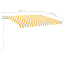 vidaXL sárga-fehér automata szélérzékelős és LED-es napellenző 3x2,5 m