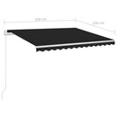 vidaXL antracitszürke szélérzékelős és LED-es napellenző 3x2,5 m