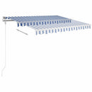 vidaXL kék és fehér kézzel kihúzható LED-es napellenző 3,5 x 2,5 m