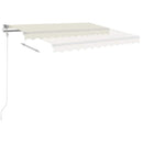 vidaXL krémszínű kézzel kihúzható LED-es napellenző 3,5 x 2,5 m