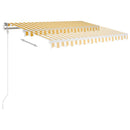 vidaXL sárga és fehér kézzel kihúzható LED-es napellenző 3,5 x 2,5 m