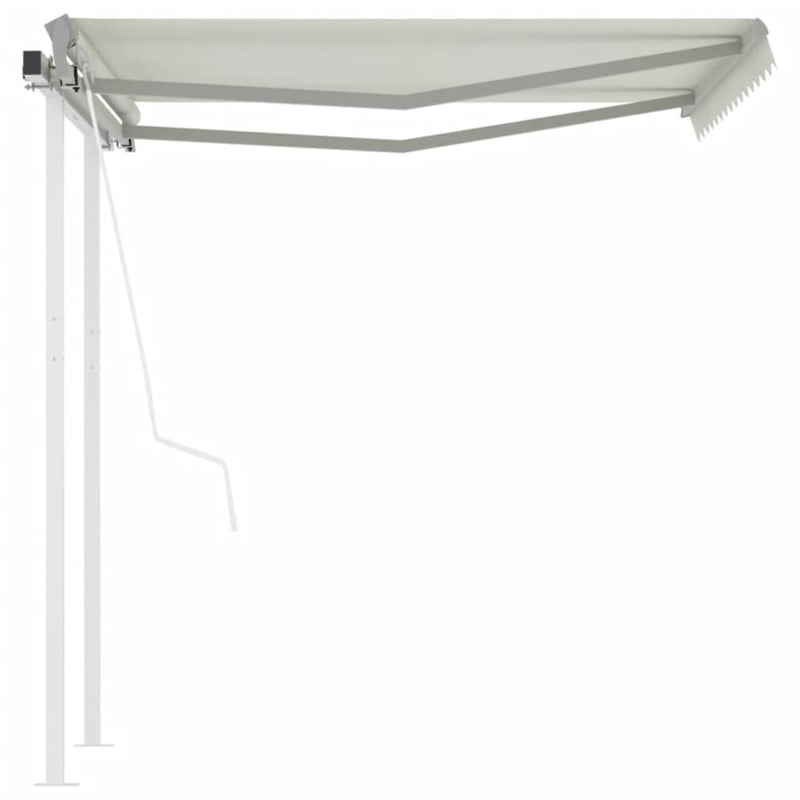 vidaXL krémszínű automata napellenző póznákkal 3,5 x 2,5 m
