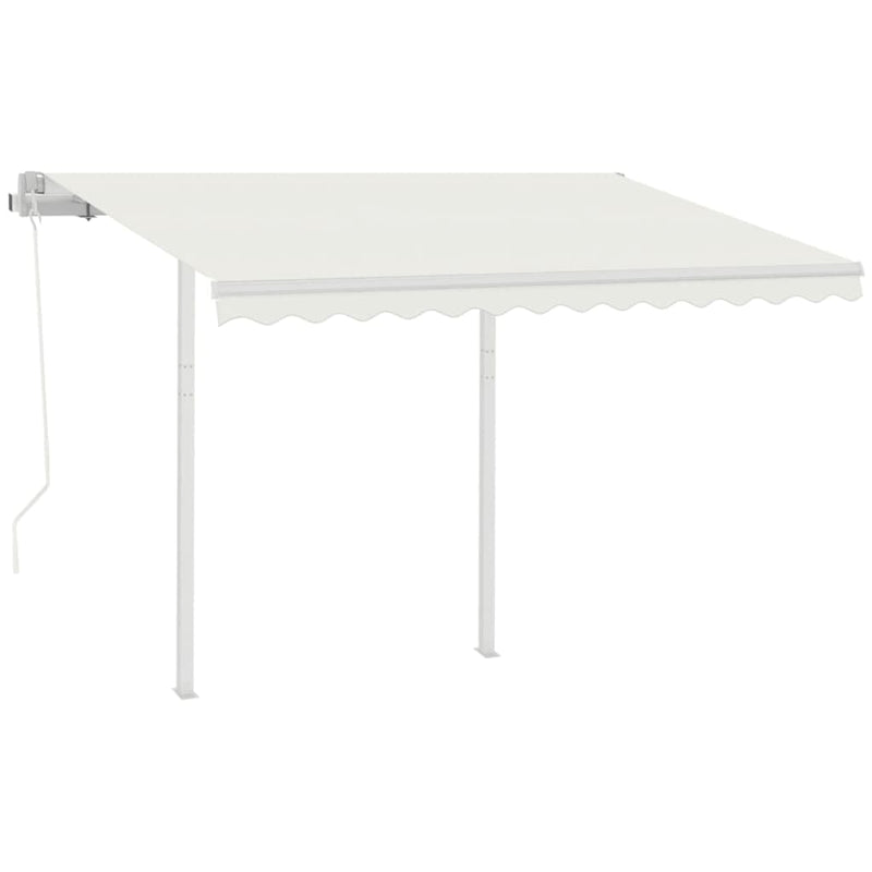 vidaXL krémszínű automata napellenző póznákkal 3,5 x 2,5 m