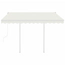 vidaXL krémszínű automata napellenző póznákkal 3,5 x 2,5 m