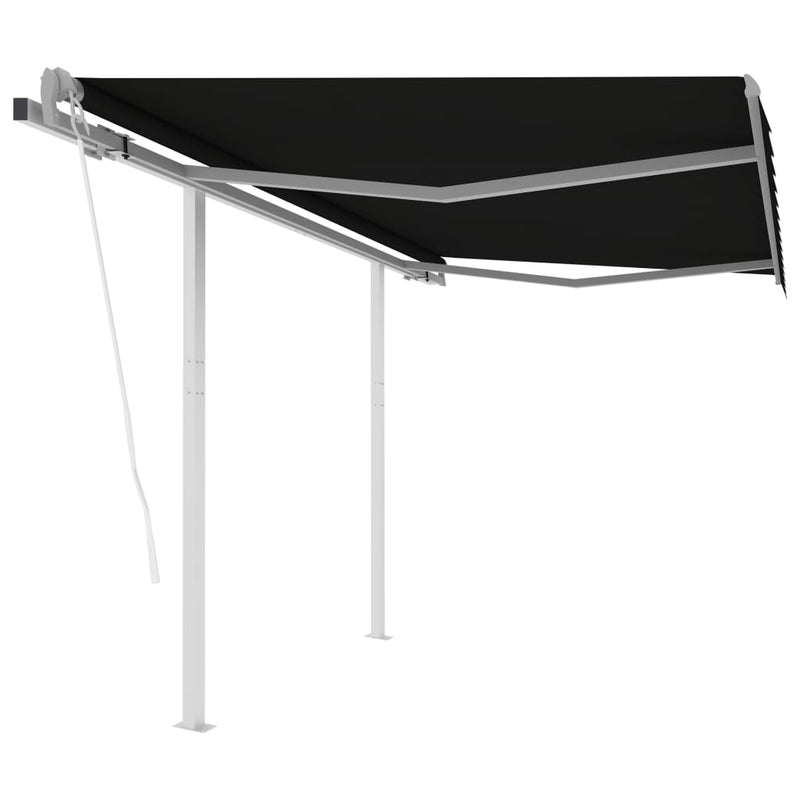 vidaXL antracitszürke automata napellenző póznákkal 3,5 x 2,5 m