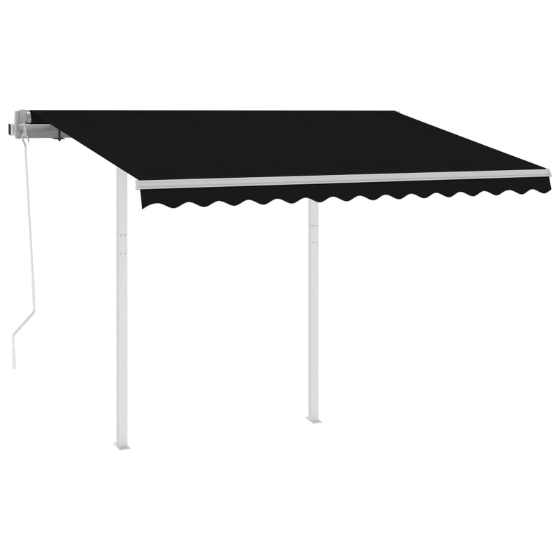 vidaXL antracitszürke automata napellenző póznákkal 3,5 x 2,5 m