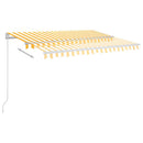 vidaXL sárga-fehér szélérzékelős és LED-es napellenző 3,5 x 2,5 m