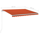vidaXL narancssárga-barna szélérzékelős és LED-es napellenző 3,5x2,5 m