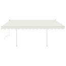 vidaXL krémszínű kézzel kihúzható napellenző póznákkal 4 x 3 m