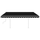 vidaXL antracitszürke kézzel kihúzható napellenző póznákkal 4 x 3 m