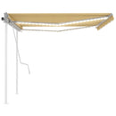vidaXL sárga és fehér kézzel kihúzható LED-es napellenző 4 x 3 m