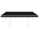vidaXL antracitszürke kézzel kihúzható LED-es napellenző 4x3 m