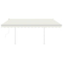 vidaXL krémszínű automata napellenző póznákkal 4 x 3 m