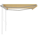 vidaXL sárga és fehér automata napellenző póznákkal 4 x 3 m