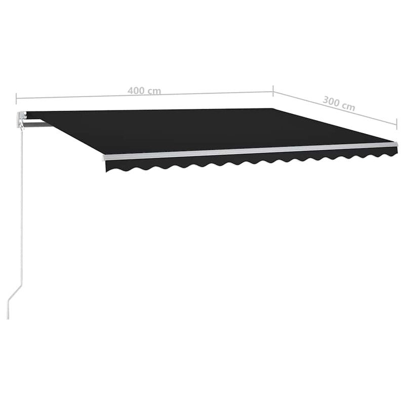 vidaXL antracitszürke automata napellenző póznákkal 4 x 3 m