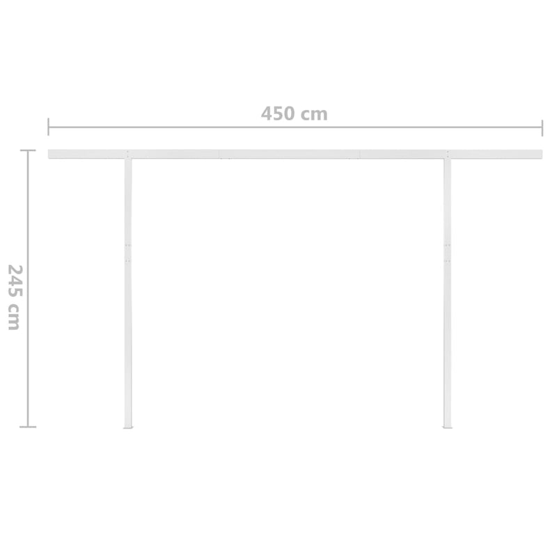 vidaXL narancs és barna kézzel kihúzható LED-es napellenző 4,5x3 m