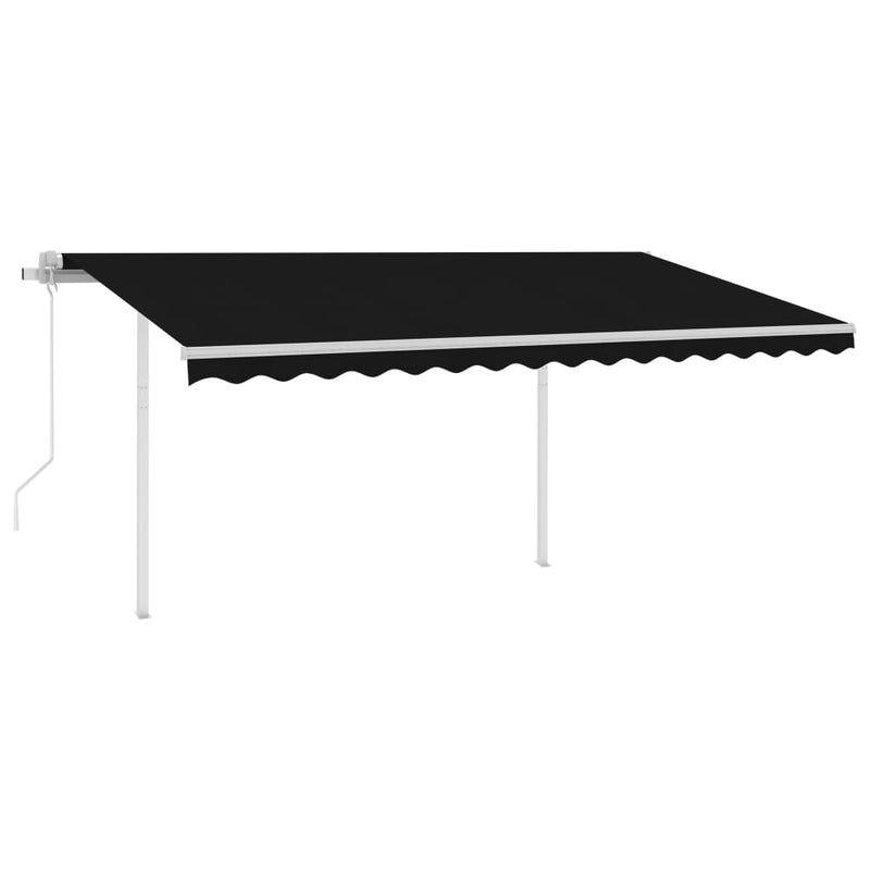 vidaXL antracitszürke automata napellenző póznákkal 4,5 x 3 m