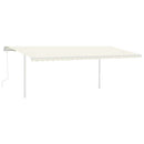 vidaXL krémszínű kézzel kihúzható napellenző póznákkal 6 x 3 m