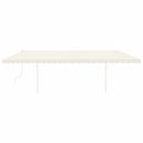 vidaXL krémszínű kézzel kihúzható napellenző póznákkal 6 x 3 m