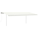 vidaXL krémszínű automata napellenző póznákkal 6 x 3 m