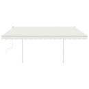 vidaXL krémszínű kézzel kihúzható napellenző póznákkal 4 x 3,5 m