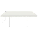 vidaXL krémszínű kézzel kihúzható LED-es napellenző 4 x 3,5 m