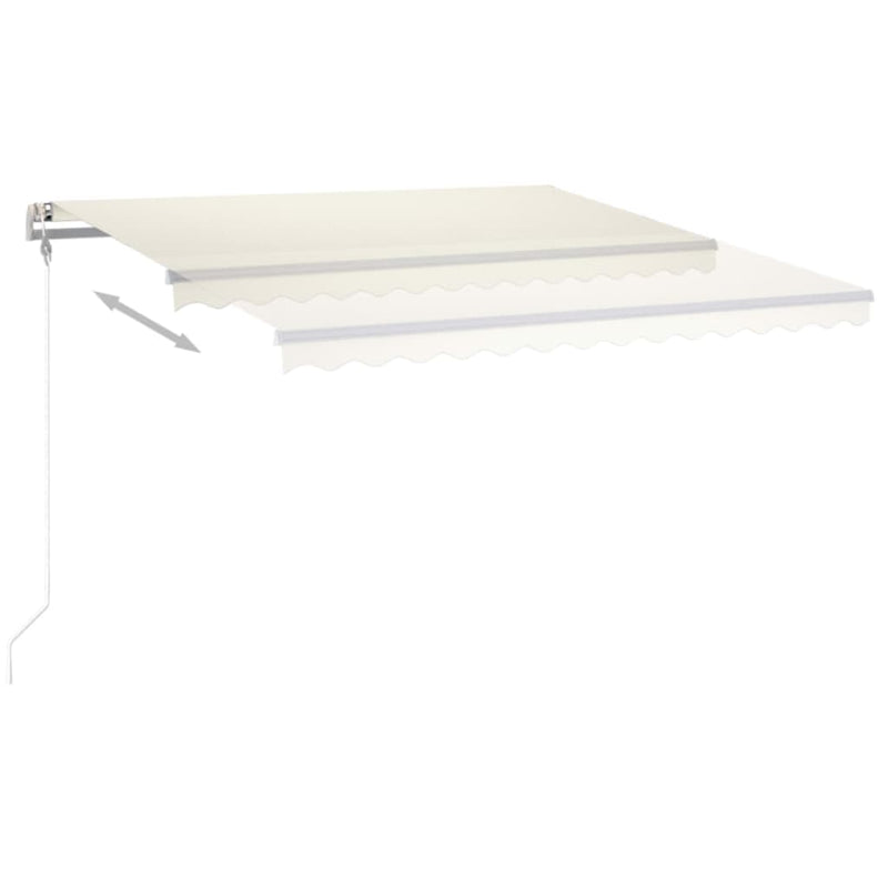 vidaXL krémszínű kézzel kihúzható LED-es napellenző 4 x 3,5 m