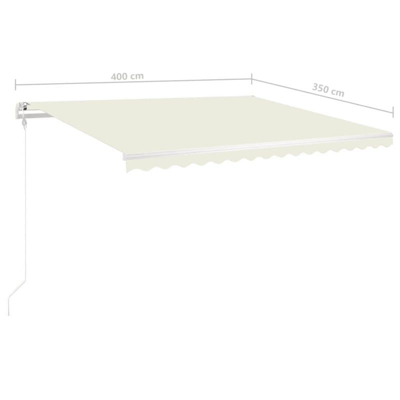 vidaXL krémszínű kézzel kihúzható LED-es napellenző 4 x 3,5 m