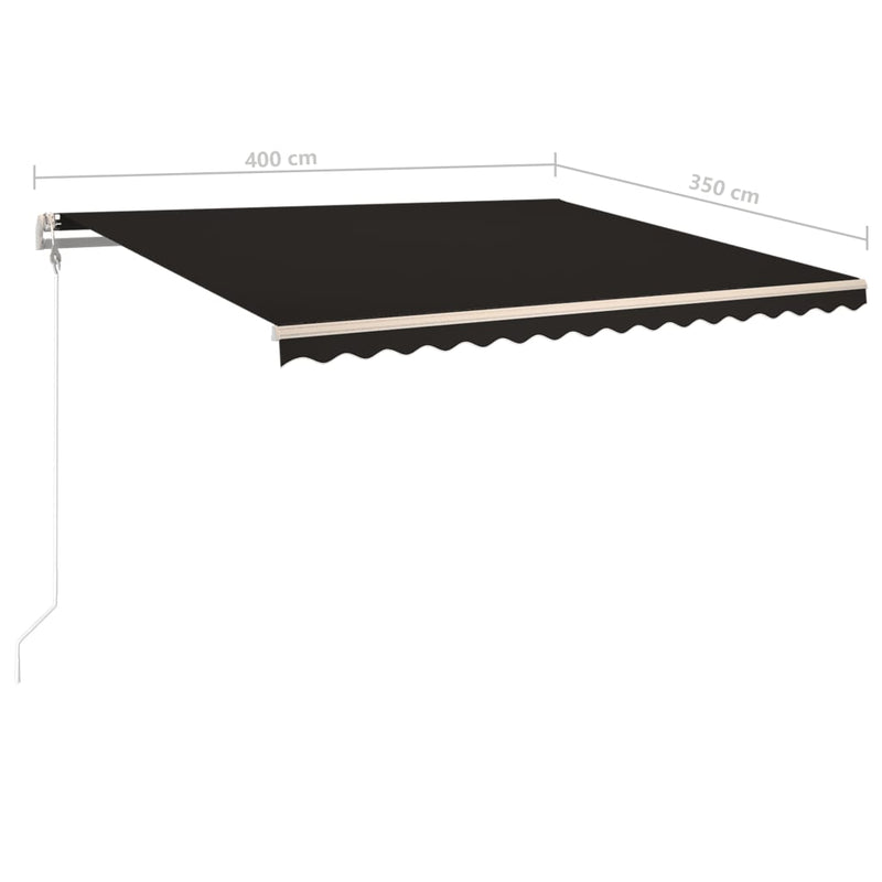 vidaXL antracitszürke kézzel kihúzható LED-es napellenző 4 x 3,5 m