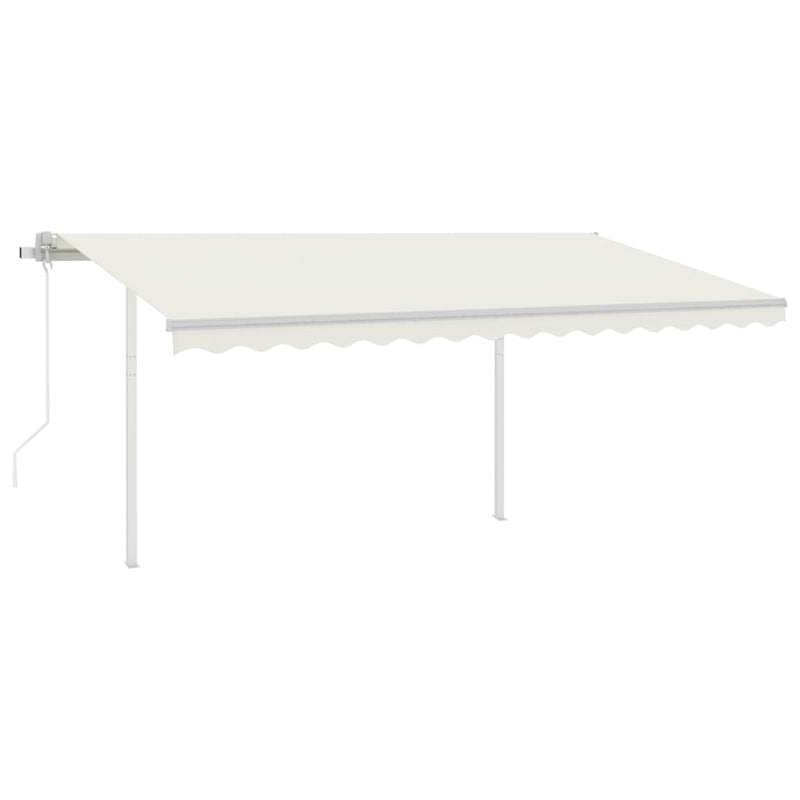 vidaXL krémszínű automata napellenző póznákkal 4 x 3,5 m