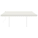 vidaXL krémszínű automata napellenző póznákkal 4 x 3,5 m