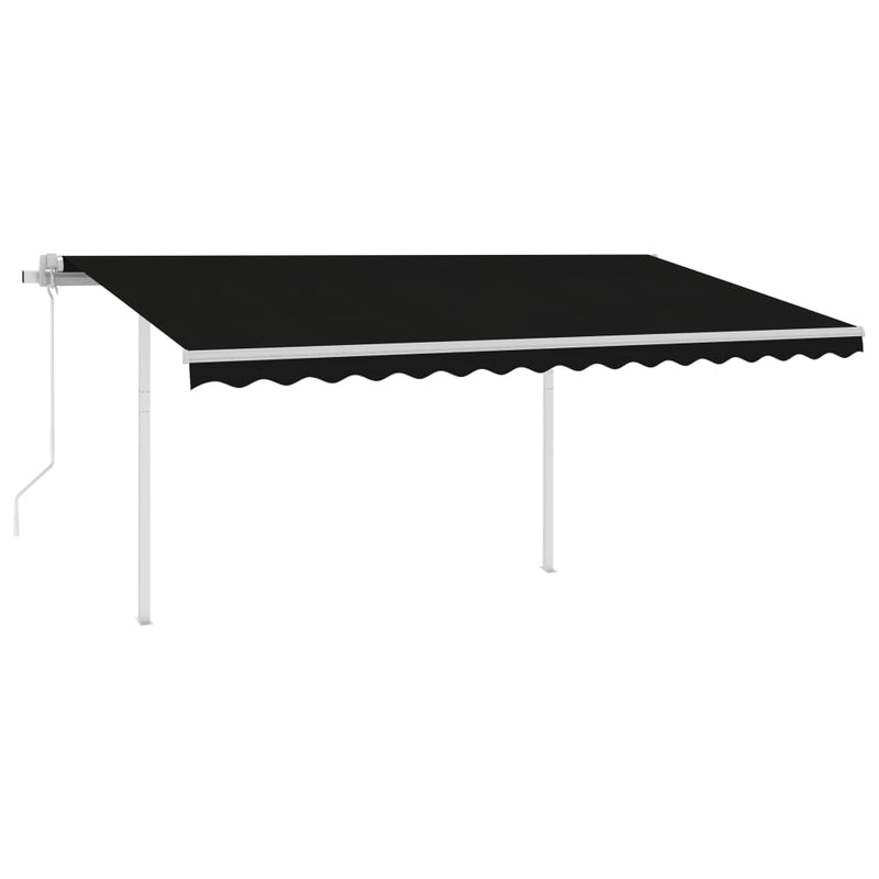 vidaXL antracitszürke automata napellenző póznákkal 4 x 3,5 m