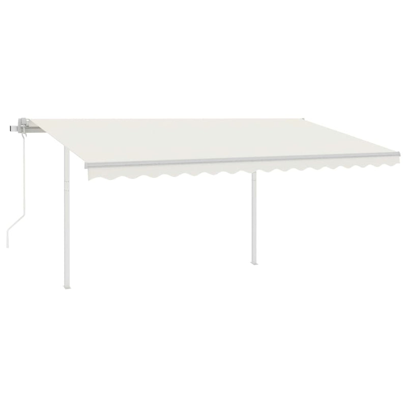 vidaXL krémszínű automata napellenző póznákkal 4,5 x 3,5 m