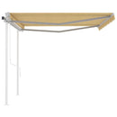 vidaXL sárga és fehér automata napellenző póznákkal 4,5 x 3,5 m