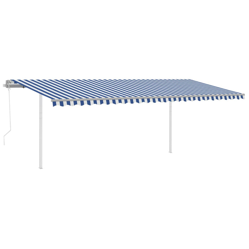 vidaXL kék/fehér automata szélérzékelős és LED-es napellenző 6 x 3,5 m