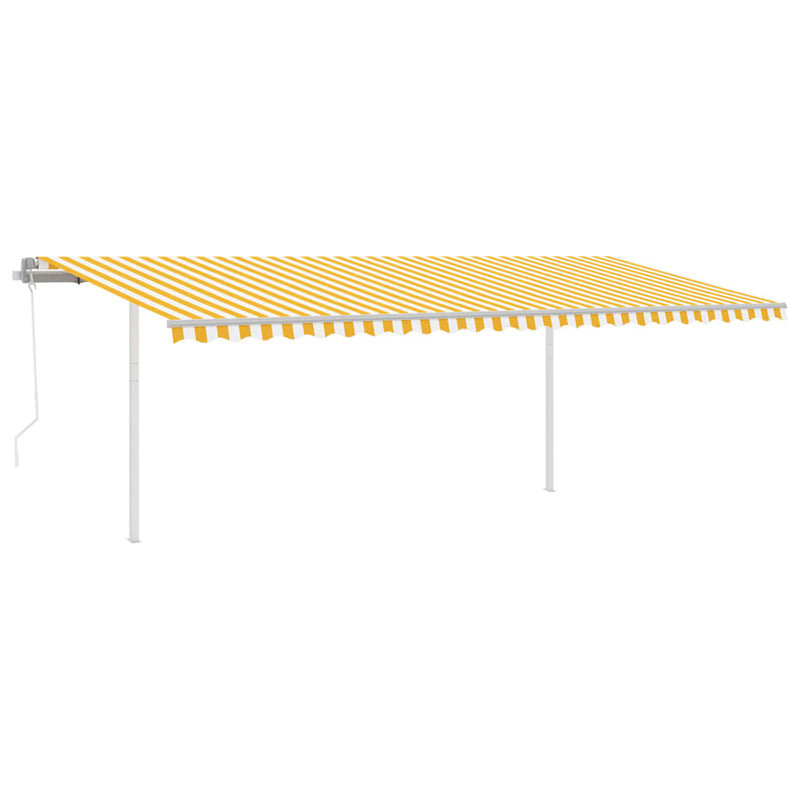 vidaXL sárga-fehér automata szélérzékelős és LED-es napellenző 6x3,5 m