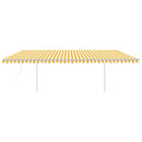 vidaXL sárga-fehér automata szélérzékelős és LED-es napellenző 6x3,5 m