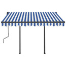 vidaXL kék és fehér automata napellenző póznákkal 3 x 2,5 m