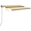 vidaXL sárga és fehér automata napellenző póznákkal 3 x 2,5 m