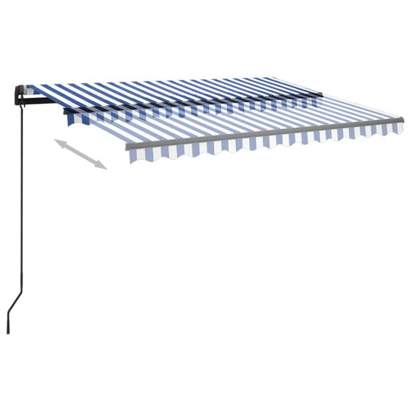 vidaXL kék/fehér automata szélérzékelős és LED-es napellenző 3x2,5 m