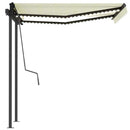 vidaXL krémszínű kézzel kihúzható LED-es napellenző 3,5 x 2,5 m