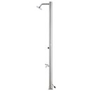 vidaXL rozsdamentes acél kerti zuhany szürke aljjal 220 cm