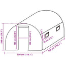 vidaXL átlátszó melegház pótponyva (9 m²) 3 x 3 x 2 m