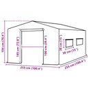 vidaXL zöld melegház pótponyva (6,5025 m²) 255 x 255 x 194 cm