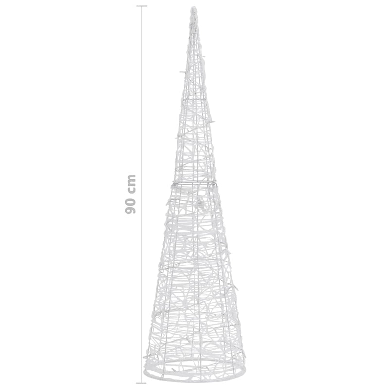 vidaXL dekoratív hideg fehér fényű LED-es akril fénykúp 90 cm